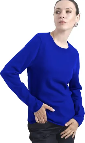 Women's 100% Cashmere Long Sleeve Crew Neck Sweater. Comfort, Luxury, and Soft Silky Texture - Essential Classic Pullover