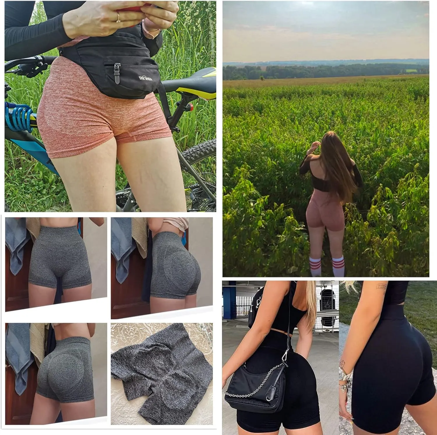 Women's 3 Piece Butt Lifting Shorts High Waist Tummy Control Yoga Shorts Seamless Ruched Booty Workout Shorts