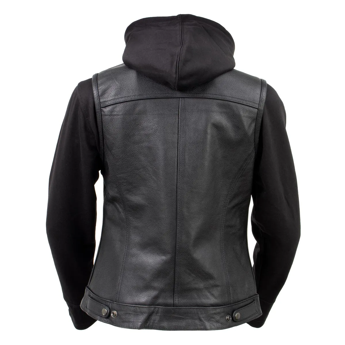 Xelement Gold XS24007 Women's 'Tara' Black Leather Motorcycle Rider 2